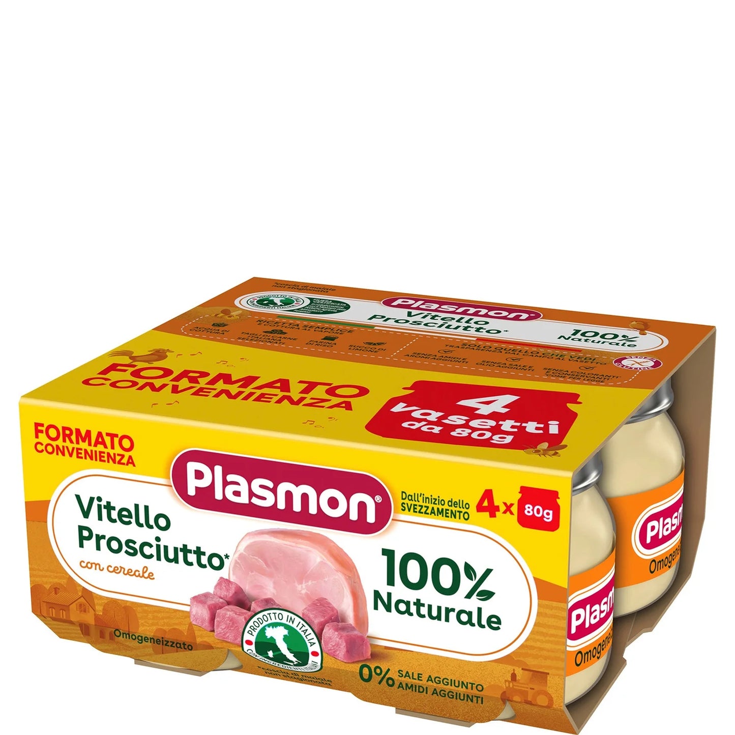 Plasmon - Omogeneizzato Vitello Prosciutto: Confezione 4x80 gr