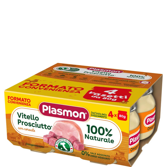 Plasmon - Omogeneizzato Vitello Prosciutto: Confezione 4x80 gr