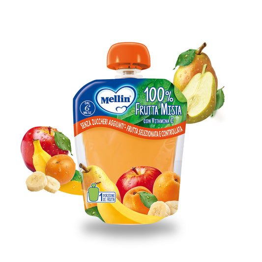 Mellin - Pouch Frutta Mista: Confezione 90 gr