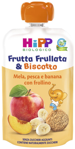 Hipp - Frutta Frullata Mela Pesca E Banana Con Frollino: Confezione 90 gr