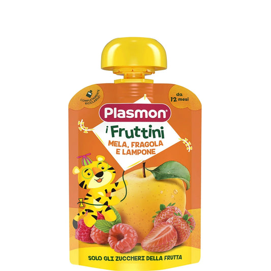Plasmon - Pouches Toddler Mela Fragola Lampone: Confezione 130 gr