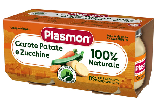 Plasmon - Omogeneizzato Carote Patate Zucchine: Confezione 2x80 gr