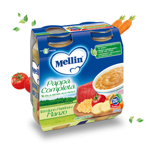 Mellin - Pappa Completa Manzo: Confezione 2x250 gr