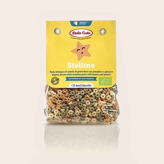 Dalla Costa - Stelline Pasta Tricolore Al Pomodoro e Spinaci: Confezione 200gr