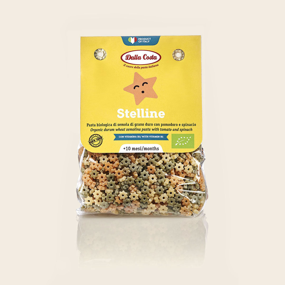 Dalla Costa - Stelline Pasta Tricolore Al Pomodoro e Spinaci: Confezione 200gr