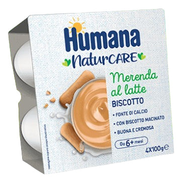 Humana - Merenda Latte Biscotto: Confezione 4X100 gr