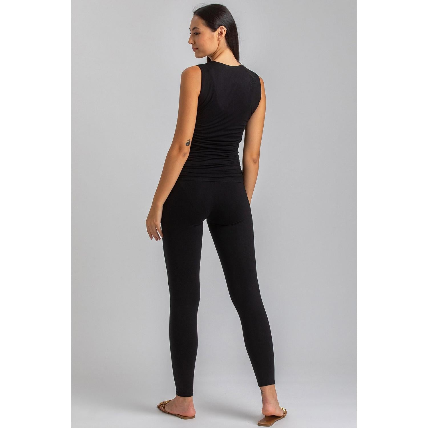 ZACK - Leggings Premaman Neri in Morbido Jersey di Bambù