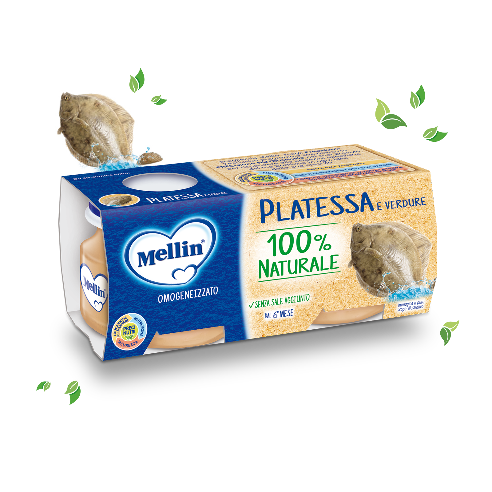 Mellin - Baby food Plaice 4x80 gr