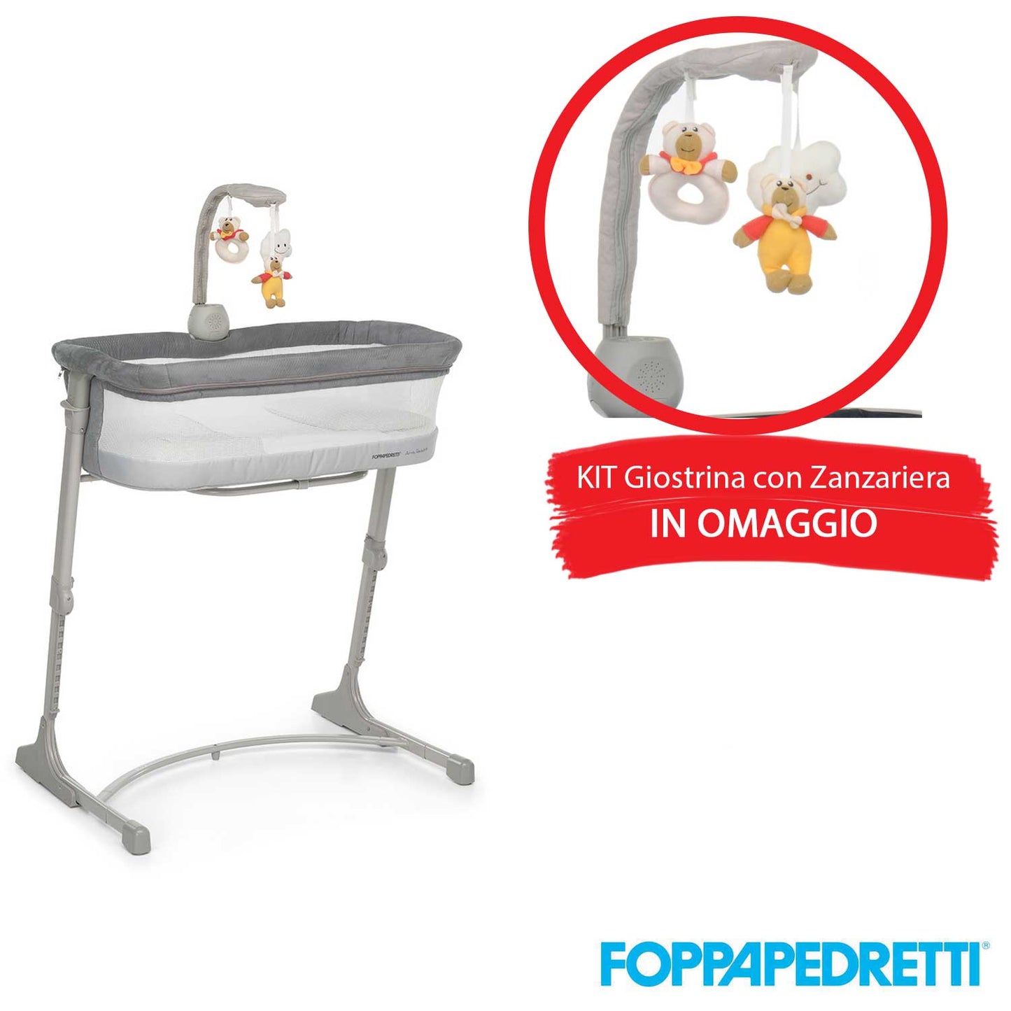 Foppapedretti - iNanna Cradle + GIFT Carousel KIT with Mosquito Net