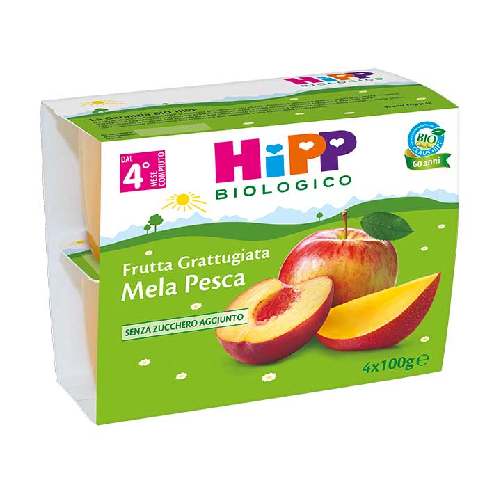 Hipp - Frutta Grattugiata: Confezione 4x100 gr