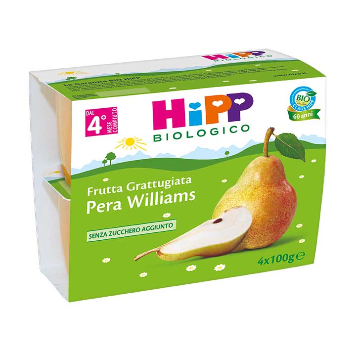 Hipp - Frutta Grattugiata: Confezione 4x100 gr