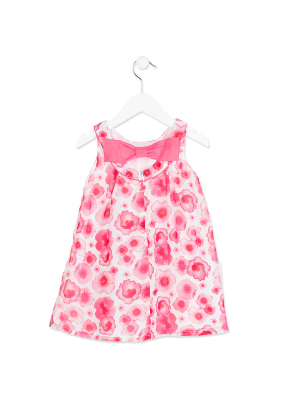 Losan - Vestito Junior Smanicato Fiori Rosa