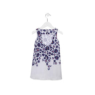 Losan - Vestito Bambina Junior Smanicato Fiori Blu
