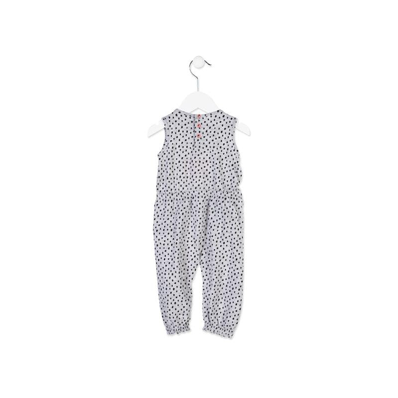 Losan - Tuta Unita Smanicata Bimba Baby Grigia Pois