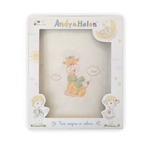 Andy & Helen Embroidered Fleece Crib Blanket