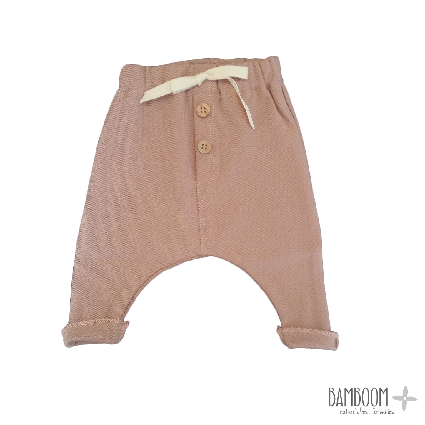 Bamboom - Pantalone Neonato a Vita Bassa Old Pink