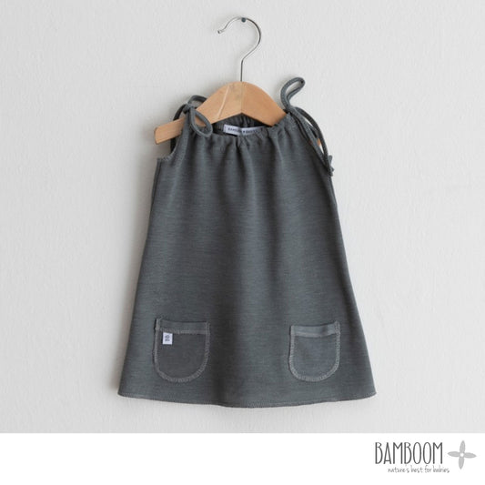 Bamboom - Baby summer dress in Bamboo Olive Green fiber