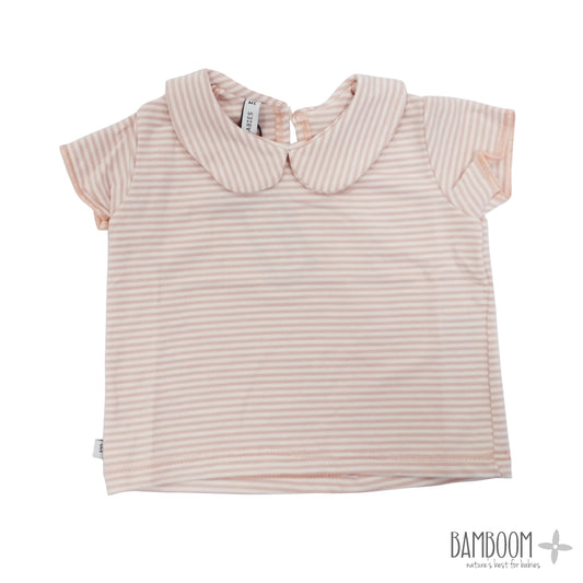 Bamboom - Baby Girl Pink Striped T-Shirt in Bamboo fibre