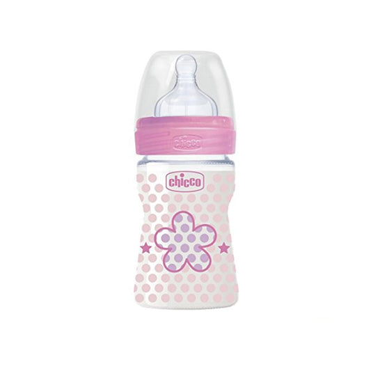 Chicco – Biberon Benessere Anti-Colica Girl Fiore 150ml Flusso Regular 0m+