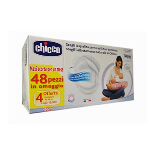 Chicco - Antibacterial Breast Pads Absorbilatte 120pcs Gran Risparmio