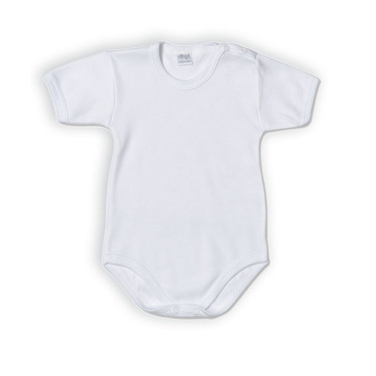 Ellepi - Body Neonato bianco a maniche corte in caldo cotone