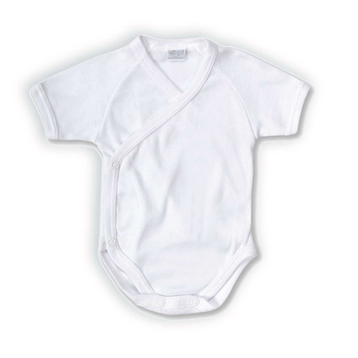 Ellepi - Body bianco fresco cotone mezza manica con apertura laterale