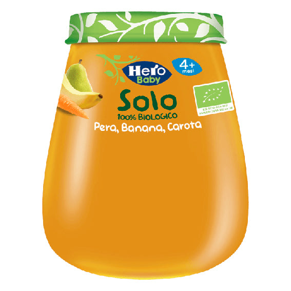 Hero - Homogenized Organic Pear, Banana and Carrot 1x120 Gr