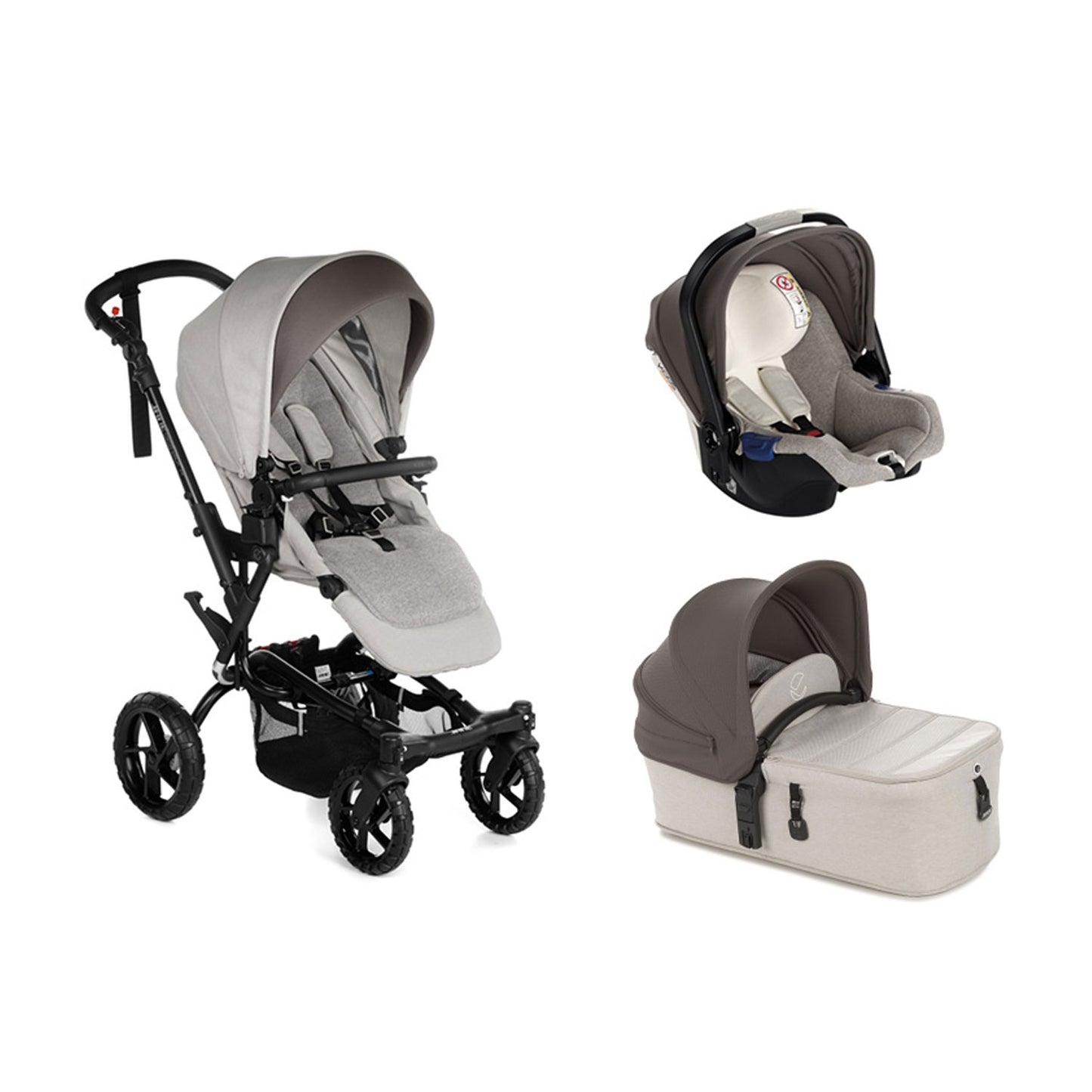Janè - Passeggino Trio Crosswalk R con Seggiolino Auto Koos iSize e Navicella Micro con Borsa + Omaggio Valigetta Kit Mamma 2023