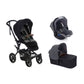 Janè - Passeggino Trio Crosswalk R con Seggiolino Auto Koos iSize e Navicella Micro con Borsa + Omaggio Valigetta Kit Mamma 2023