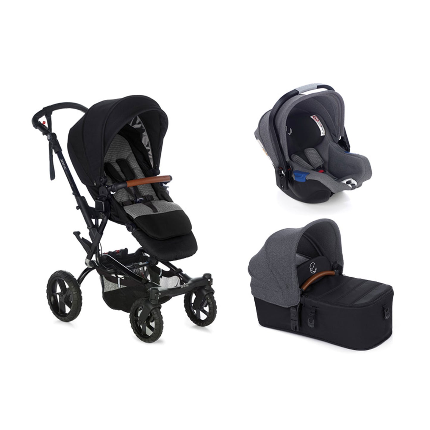 Janè - Passeggino Trio Crosswalk R con Seggiolino Auto Koos iSize e Navicella Micro con Borsa + Omaggio Valigetta Kit Mamma 2023