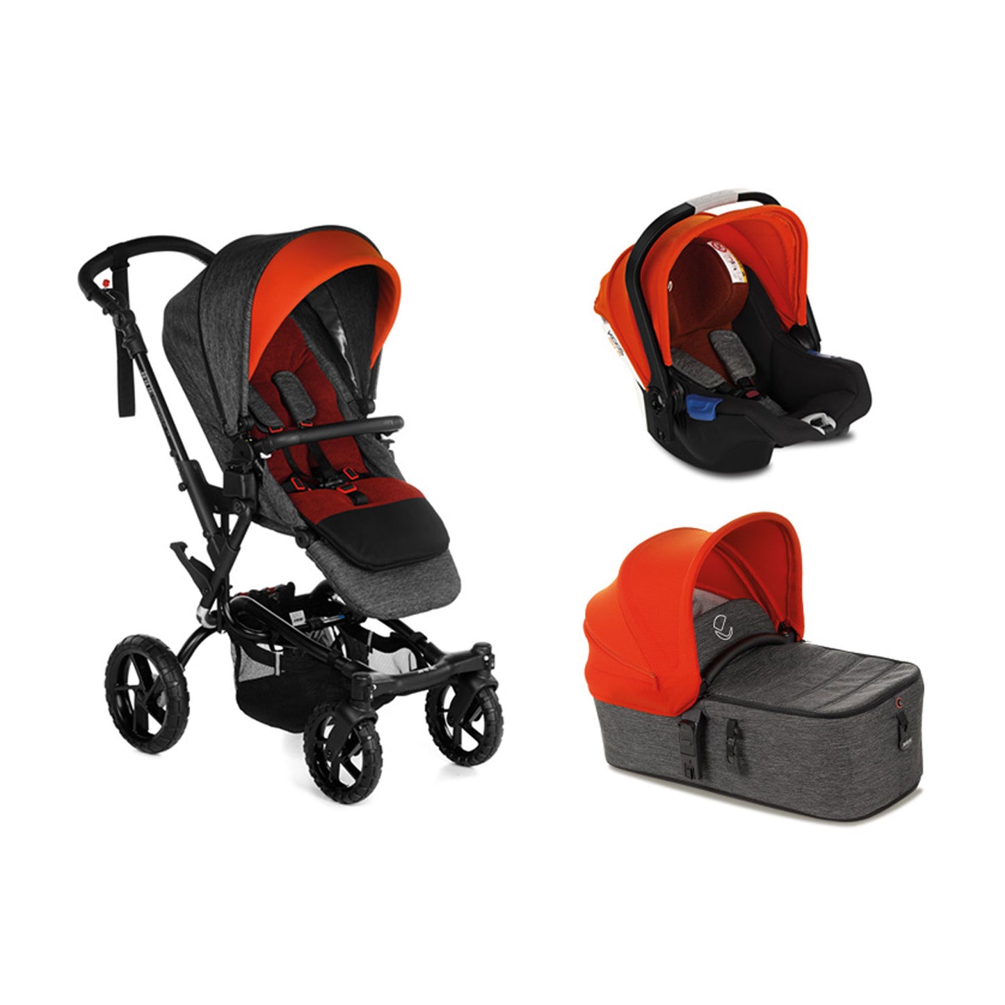 Janè - Passeggino Trio Crosswalk R con Seggiolino Auto Koos iSize e Navicella Micro con Borsa + Omaggio Valigetta Kit Mamma 2023