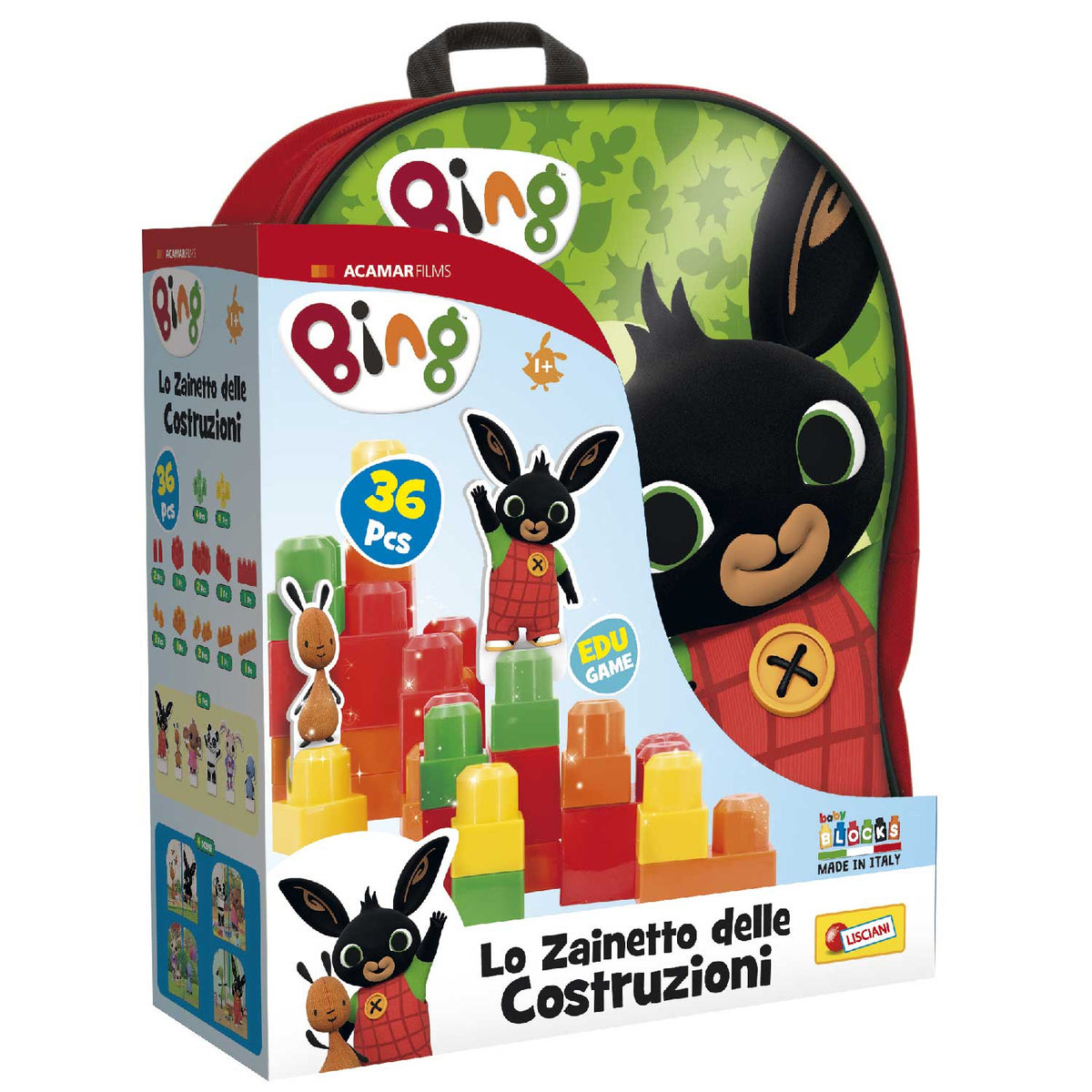 Lisciani - Bing Zainetto Costruzioni Baby Rosso 76611
