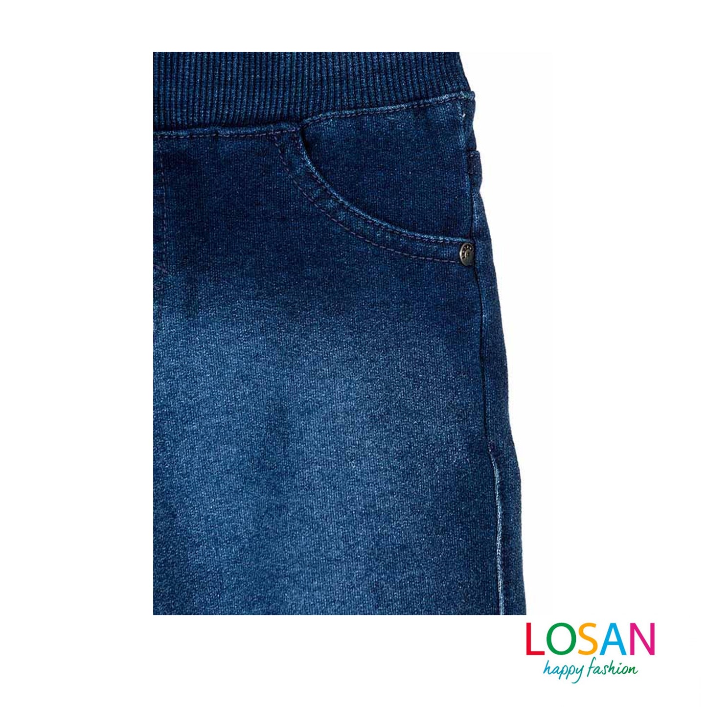 Losan - Bermuda Effetto Denim con Risvoltino Bambino Junior