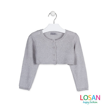 Losan - Bolero in Tricot color Argento Bambina Junior