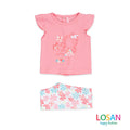 Losan - Completo a Fiori Maglietta + Leggings Neonata