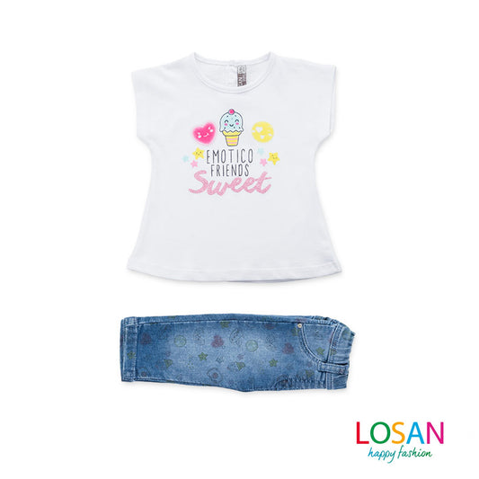 Losan - Completo Maglietta + Pantalone Stampato Baby Bambina