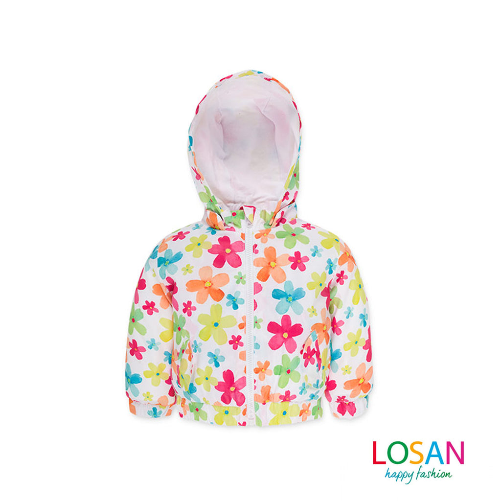 Losan - Giubbotto con Cappuccio a Fiori Baby Bambina