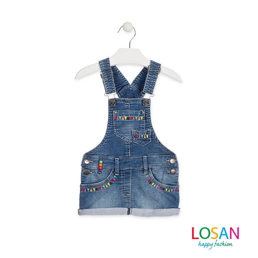 Losan - Salopette di Jeans Stile Etnico Bambina Junior