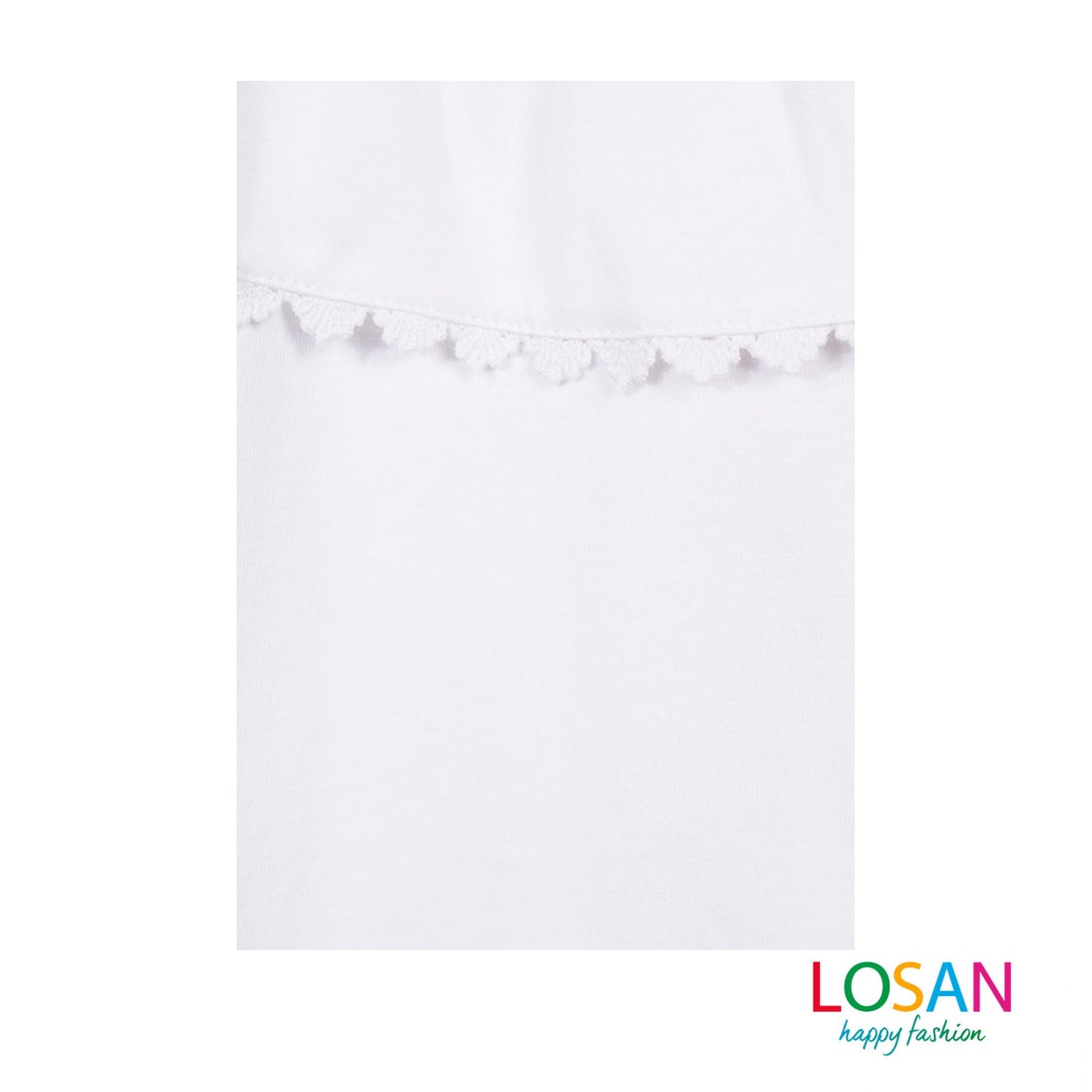 Losan - Top Bianco con Volant Bambina Junior