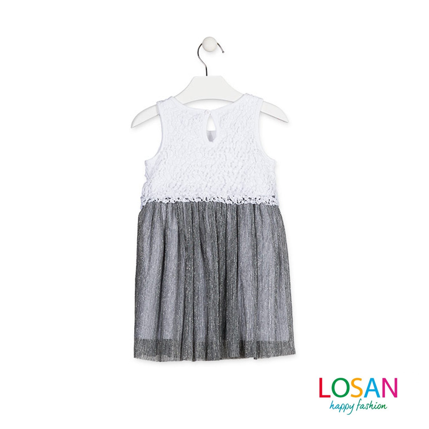 Losan - Vestito con Gonna Argento Bambina Junior