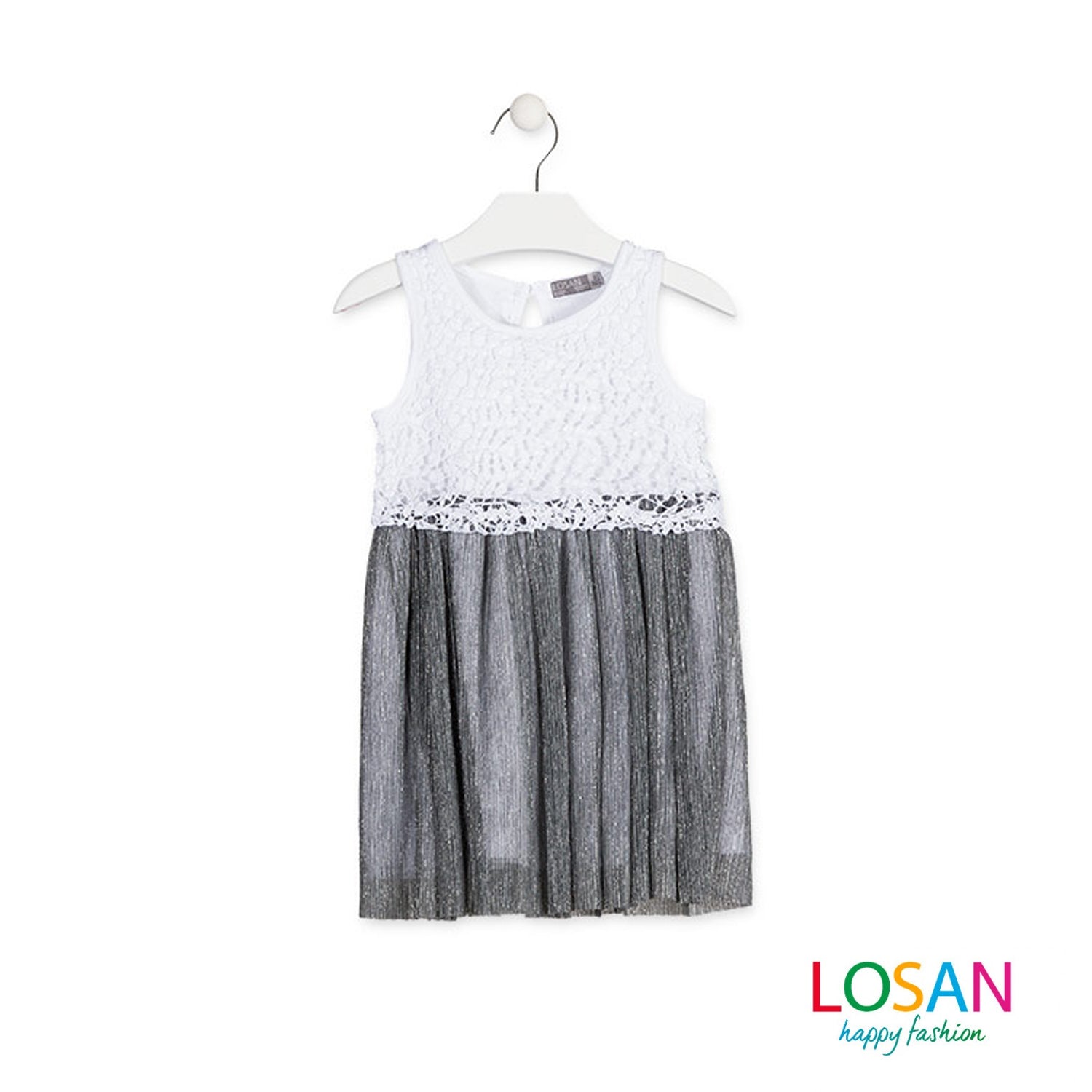 Losan - Vestito con Gonna Argento Bambina Junior