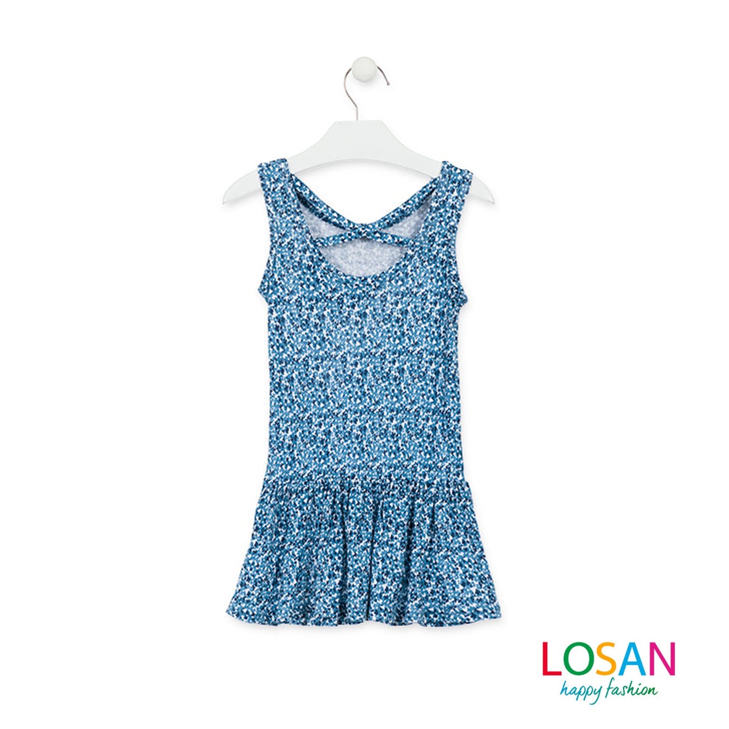 Losan - Vestito in Jersey a Fiori Blu Bambina Junior