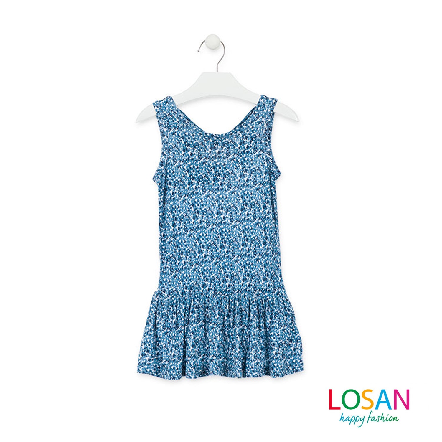 Losan - Vestito in Jersey a Fiori Blu Bambina Junior