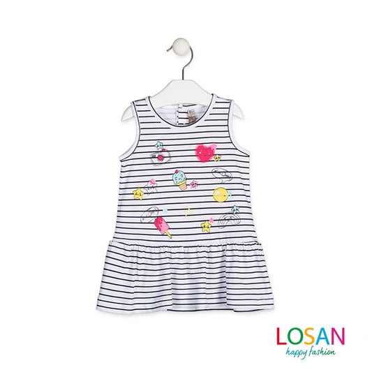 Losan - Vestito a Righe Stile Marinaro Baby Bambina