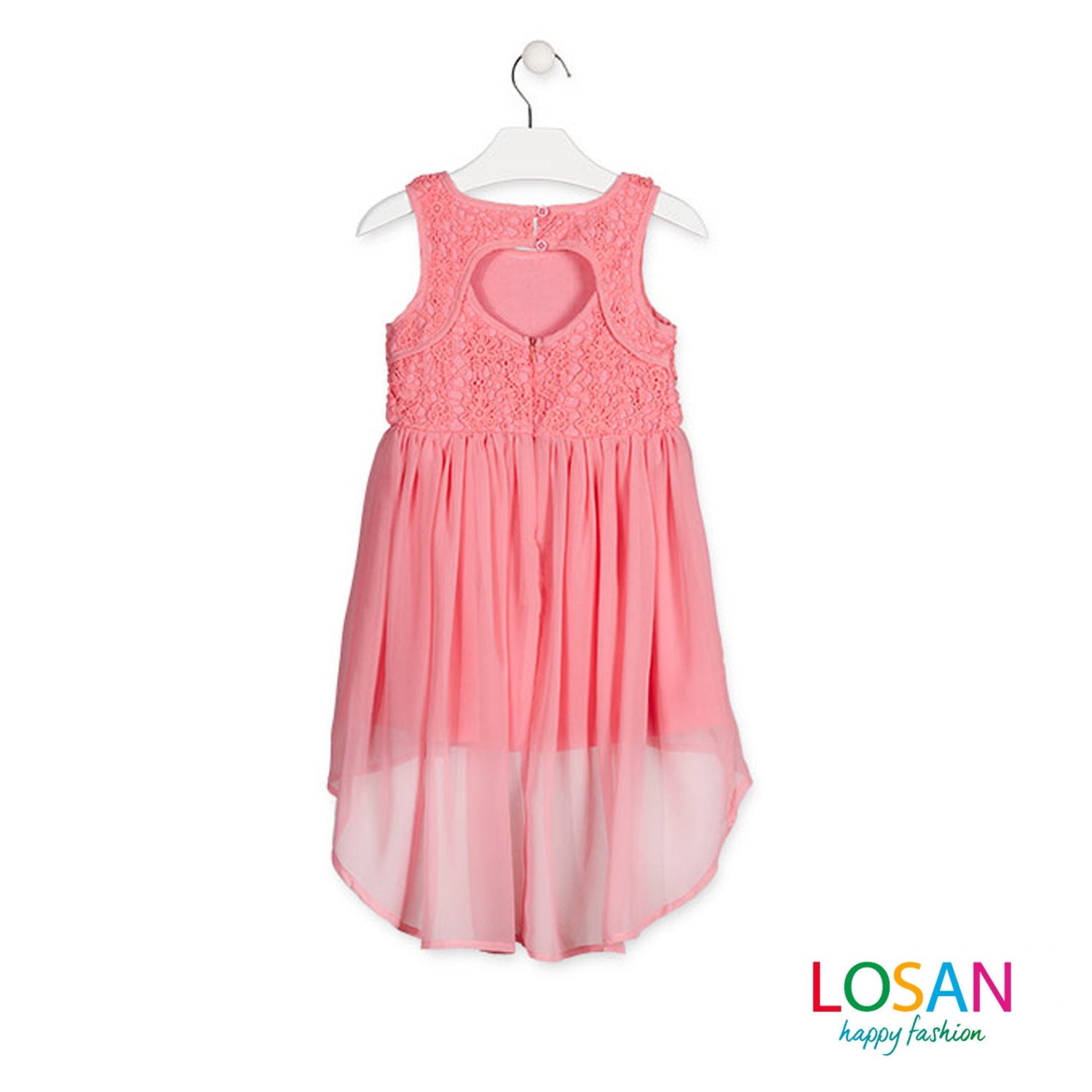 Losan - Vestito Elegante Rosa Corallo Bambina Junior