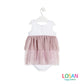 Losan - Vestito con Mutandina in Tulle Rosa Baby Bambina