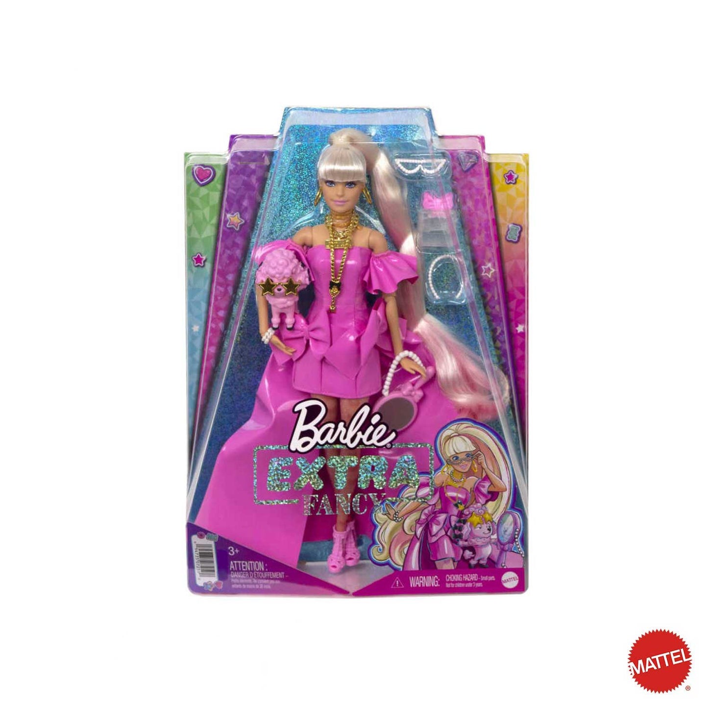 Mattel-Barbie®-Extra-Fancy™-Bambola-con-abito-rosa-e-cagnolino-Iperbimbo