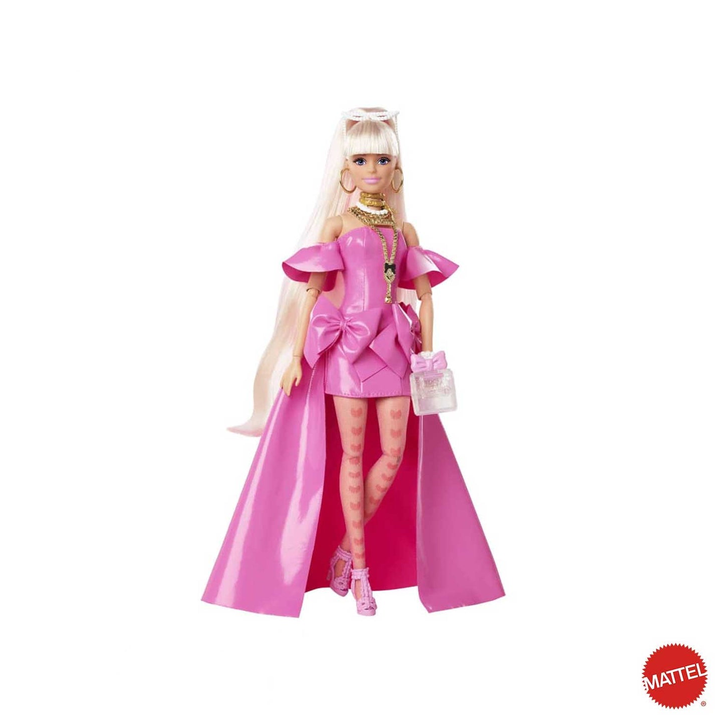 Mattel - Barbie Extra Fancy Bambola con abito rosa e cagnolino HHN12