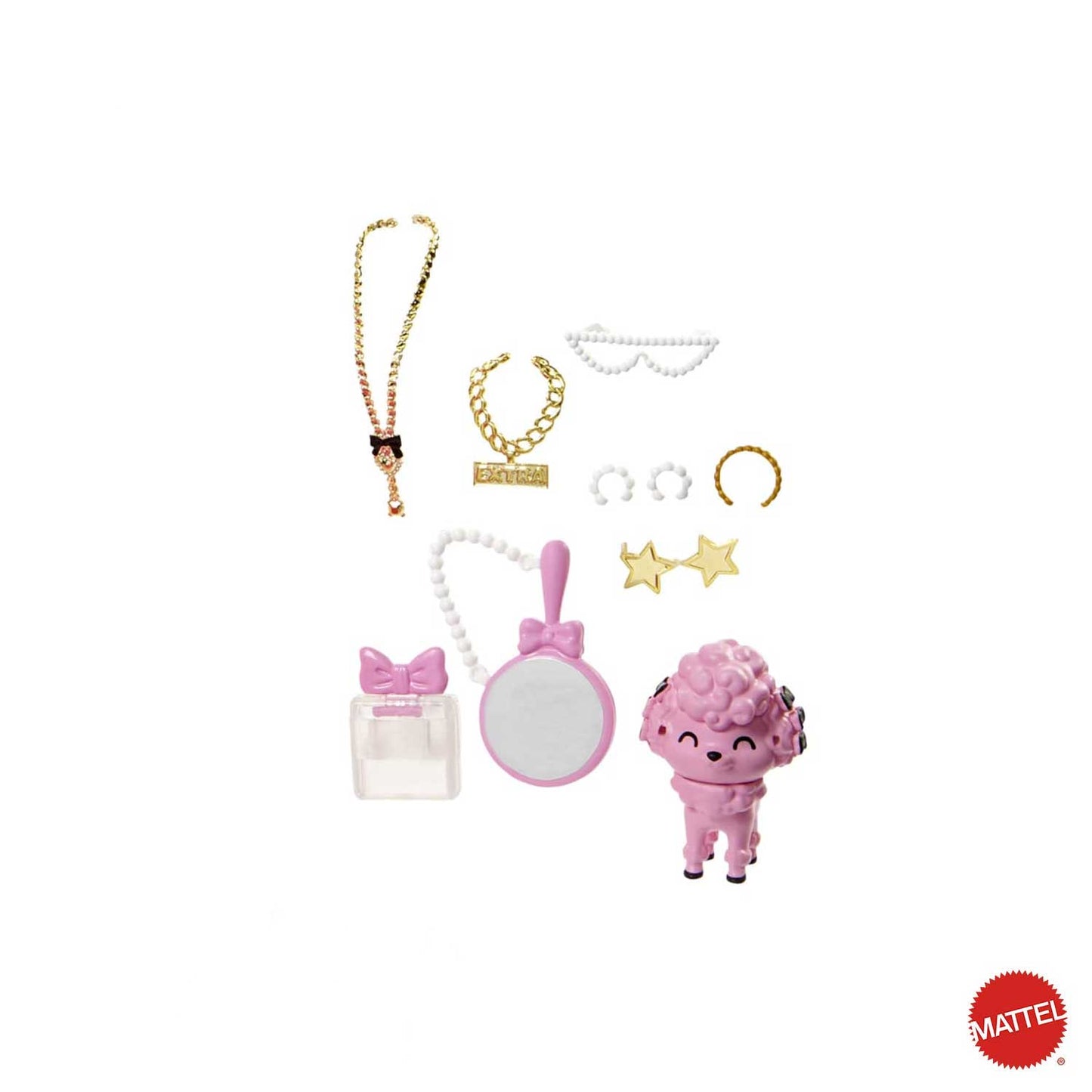 Mattel - Barbie Extra Fancy Bambola con abito rosa e cagnolino HHN12