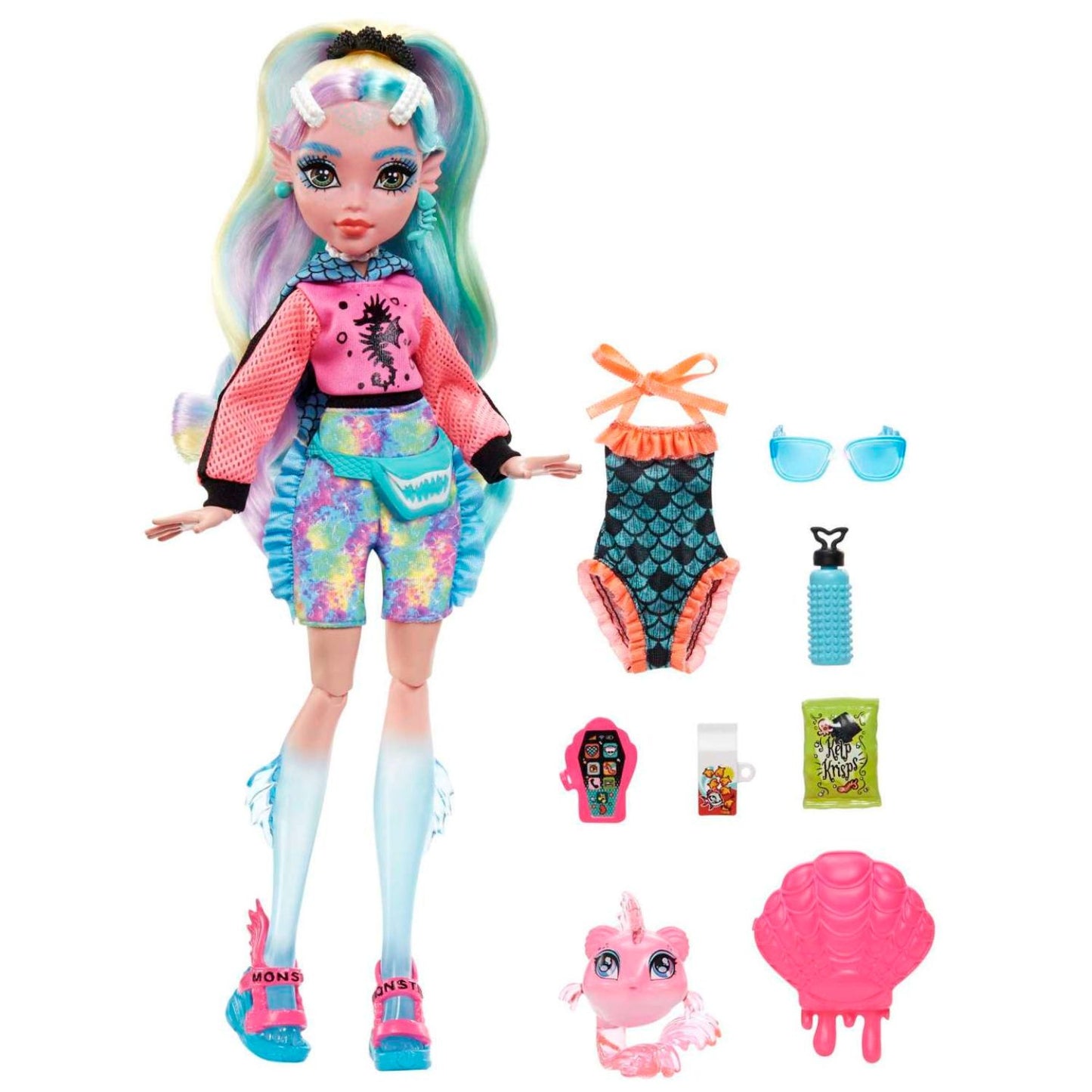 Mattel - Core Doll Bambola Monster High Con Abiti, Cuccioli E Accessori HPD53